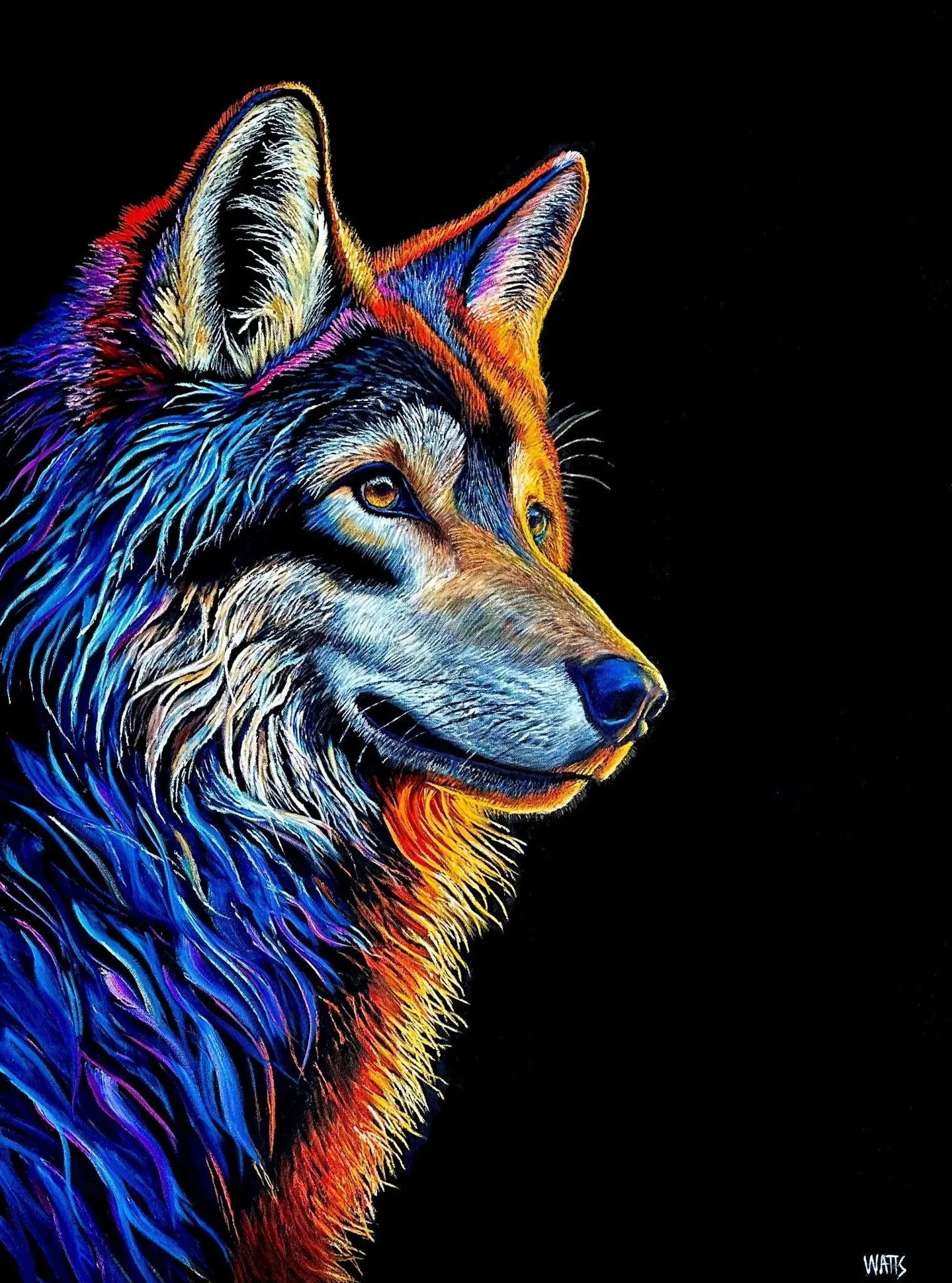 "Luminous Guardian" Wolf - Limited Edition Print - The Art Shop | Artist Graham Watts
